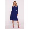 Elegantní šaty s mašličkami Stylove S413 modré