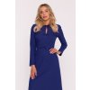Elegantní šaty s mašličkami Stylove S413 modré