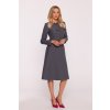 Elegantní šaty s mašličkami Stylove S413 šedé