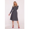 Elegantní šaty s mašličkami Stylove S413 šedé