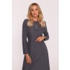 Elegantní šaty s mašličkami Stylove S413 šedé