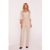 Společenský overal s volánky Stylove S416 béžový