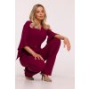 Společenský overal s volánky Stylove S416 bordó
