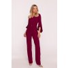 Společenský overal s volánky Stylove S416 bordó