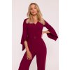Společenský overal s volánky Stylove S416 bordó