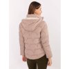 Krátká ozdobně prošívaná bunda Snow Moda tmavě béžová