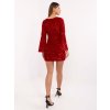 Flitrové minišaty s rozšířenými rukávy Italy Fashion červené