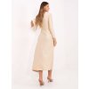 Elegantní šaty s efektním řasením Italy Fashion béžové