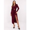 Elegantní šaty s řasením Italy Fashion bordó