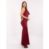 Dlouhé šaty s efektním výstřihem Italy Fashion bordó