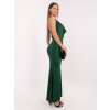 Dlouhé šaty s efektním výstřihem Italy Fashion tmavě zelené