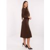 Elegantní šaty se sponami Italy Fashion hnědé