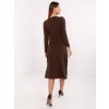 Elegantní šaty se sponami Italy Fashion hnědé
