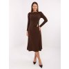 Elegantní šaty se sponami Italy Fashion hnědé
