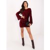 Flitrové minišaty s rozšířenými rukávy Italy Fashion bordó