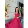 Elegantní společenské šaty na ramínka Bicotone fuchsiové