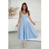 Elegantní společenské šaty na ramínka Bicotone světle modré