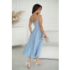 Elegantní společenské šaty na ramínka Bicotone světle modré