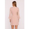 Elegantní minišaty s širokými manžetami MOE M876 béžové