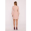 Elegantní minišaty s širokými manžetami MOE M876 béžové
