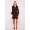 Elegantní minišaty s širokými manžetami MOE M876 hnědé
