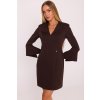 Elegantní minišaty s širokými manžetami MOE M876 hnědé