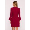 Elegantní minišaty s širokými manžetami MOE M876 bordó