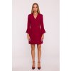Elegantní minišaty s širokými manžetami MOE M876 bordó
