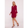 Elegantní minišaty s širokými manžetami MOE M876 bordó