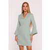 Elegantní minišaty s širokými manžetami MOE M876 mátové