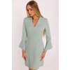Elegantní minišaty s širokými manžetami MOE M876 mátové