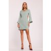 Elegantní minišaty s širokými manžetami MOE M876 mátové