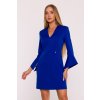 Elegantní minišaty s širokými manžetami MOE M876 královsky modré
