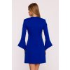 Elegantní minišaty s širokými manžetami MOE M876 královsky modré
