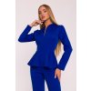 Elegantní peplum overal MOE M878 královsky modré