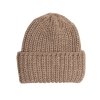 Pletená ohrnutá čepice MOE M895 béžová