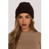 Pletená ohrnutá čepice beanie MOE M895 hnědá