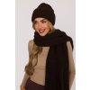Pletená ohrnutá čepice beanie MOE M895 hnědá