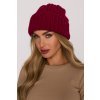 Pletená ohrnutá čepice beanie MOE M895 burgundy
