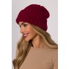 Pletená ohrnutá čepice beanie MOE M895 burgundy