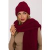 Pletená ohrnutá čepice beanie MOE M895 burgundy
