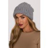 Pletená ohrnutá čepice beanie MOE M895 šedá