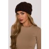 Pletená čepice beanie s copánky MOE M897 hnědá