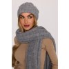 Pletená čepice beanie s copánky MOE M897 šedá