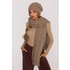 Pletená dlouhá šála s copánky MOE M898 béžová