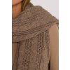 Pletená dlouhá šála s copánky MOE M898 béžová
