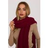 Pletená dlouhá šála s copánky MOE M898 bordó