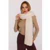 Pletená dlouhá šála s copánky MOE M898 smetanová
