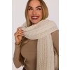 Pletená dlouhá šála s copánky MOE M898 smetanová