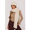 Pletená dlouhá šála s copánky MOE M898 smetanová